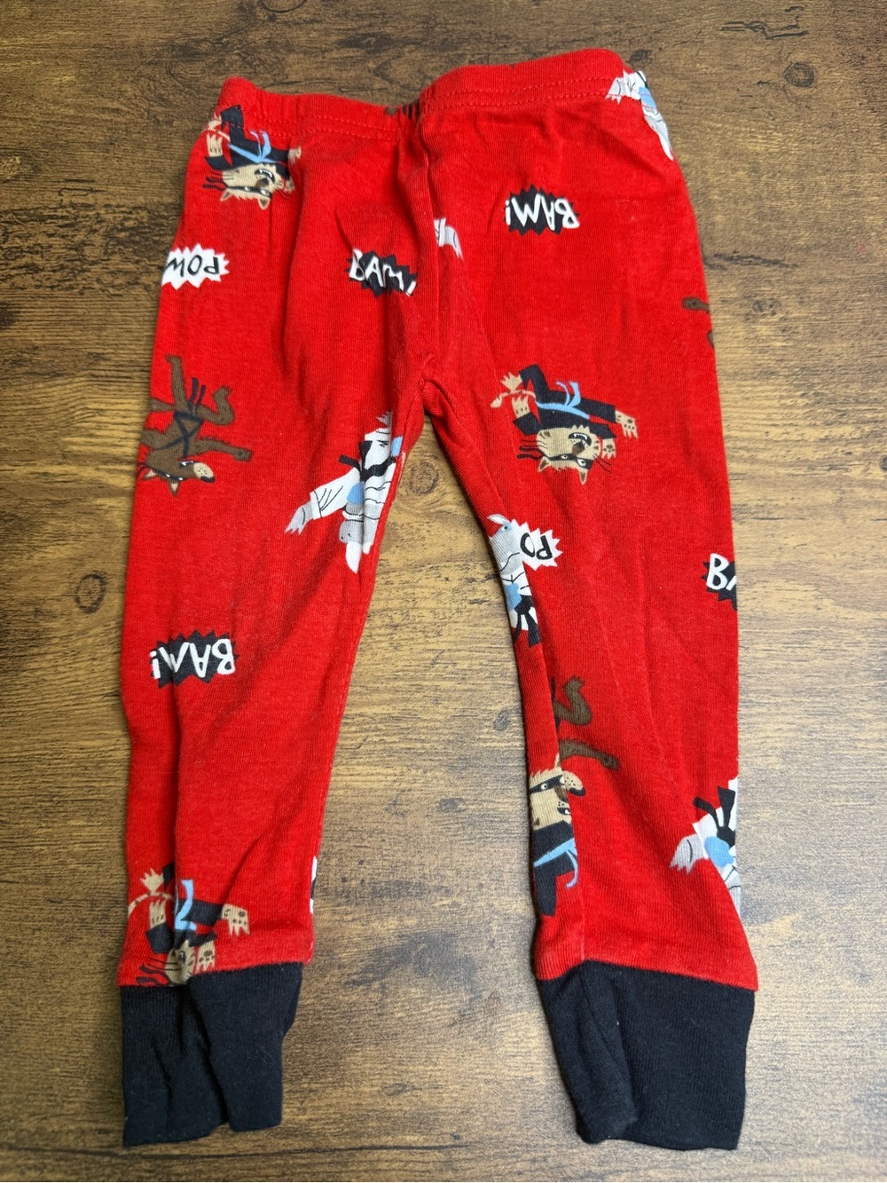 ⭐️5 for $20⭐️ Red Kids Pajama Pants with Ninja Animal Print 12M